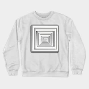 Concentric Square Tunnel, Monochrome, Black and White Crewneck Sweatshirt
